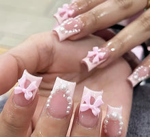 Load image into Gallery viewer, Pretty Nails: French Bows and Pearls