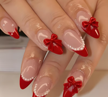 Load image into Gallery viewer, Pretty Nails: Red Bowed
