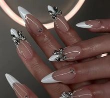 Load image into Gallery viewer, Pretty Nails: Silver Bows