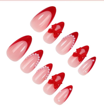 Load image into Gallery viewer, Pretty Nails: Red Bowed